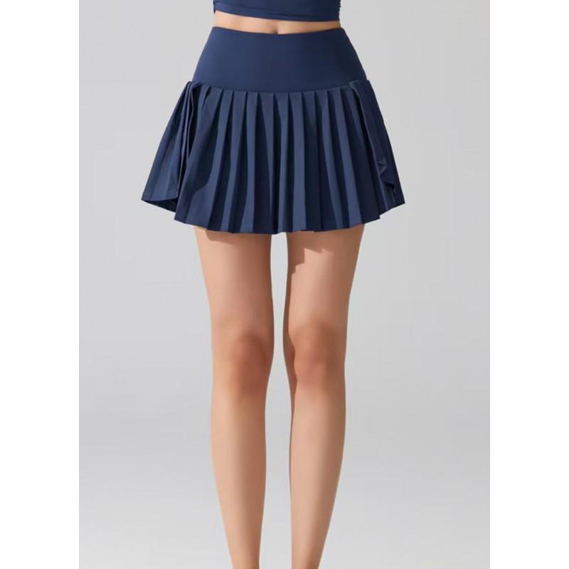 Womens Seamless Knit Tennis Set With Built-in Bra Pad Color-Block Skirt Badminton Outdoor Sports