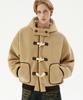 Trillion Unisex Fleece Duffle Hooded Coat Jacket [Beige]