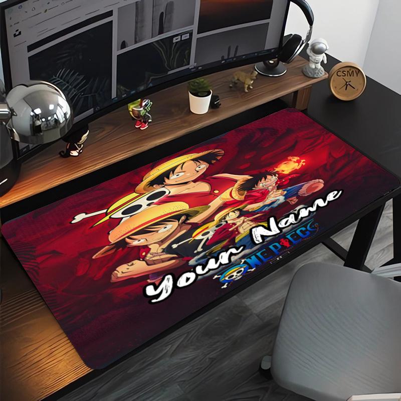 Custom Name One Piece Theme Mouse Pad, Non Slip Rubber Base, Multifunctional Office & Home Decor, Perfect for Workspace Personalization.