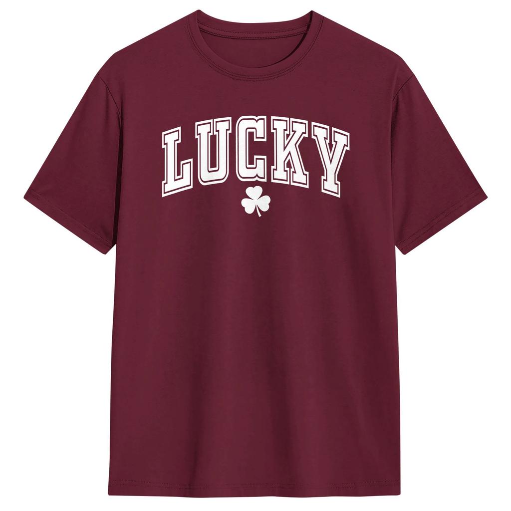 Vintage T Shirt Summer St Pattys Day Lucky Shamrock St Patricks Day Novelty TShirts Cotton Tshirt Unisex Retro Short Sleeve Tees