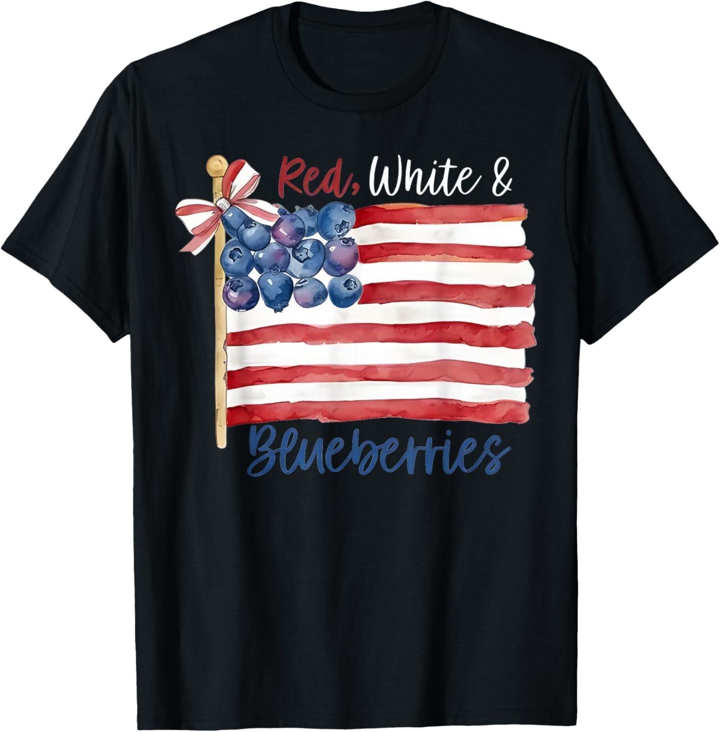 Red White And Blueberries Tees Red White and Blueberries T-Shirt Mens Womens Tees Top unisex T-Shirt Mens Womens Tees Top 2XL