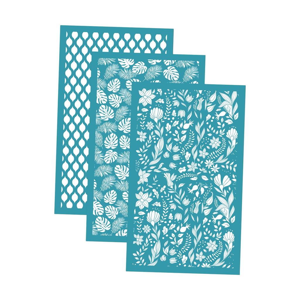 3Pcs Clay Tool Silk Screen Stencils Silk Screen for Clay for Jewelry Making Home Earrings Decoration DIY