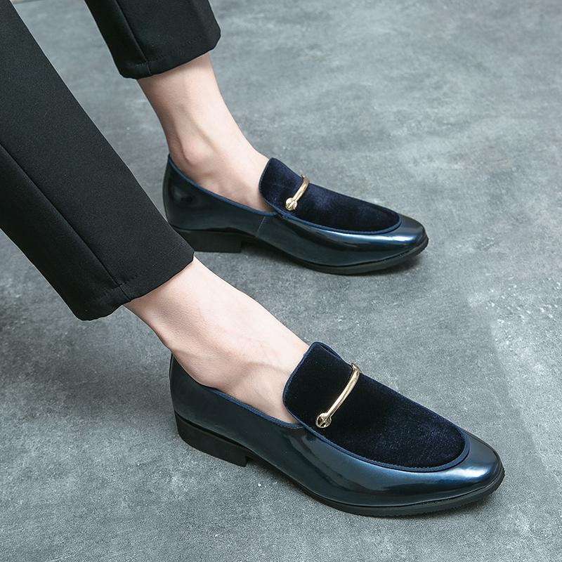 

Мужские замшевые туфли, повседневные тапочки для мужчин, модельные туфли, летние мокасины, винтажная классическая деловая мужская обувь 46 синий