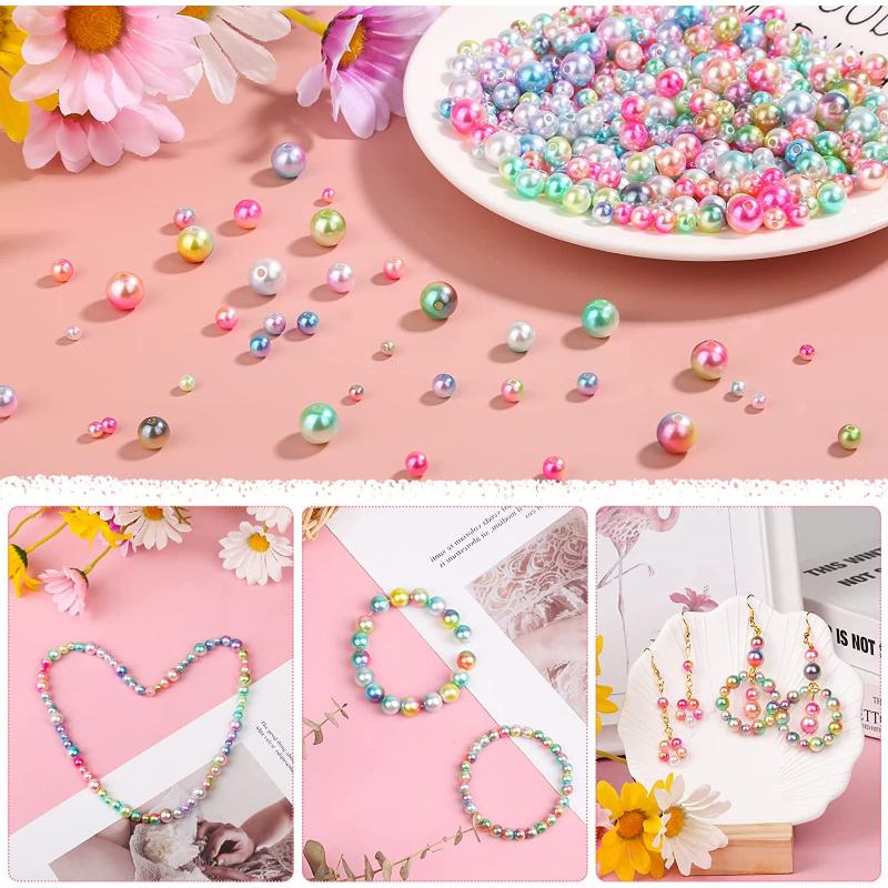 1890PCS/BOX 4/6/8/10mm Round Acrylic Pearl Beads Loose Spacer Beads for Jewelry Making DIY Necklace Bracelet Accessories