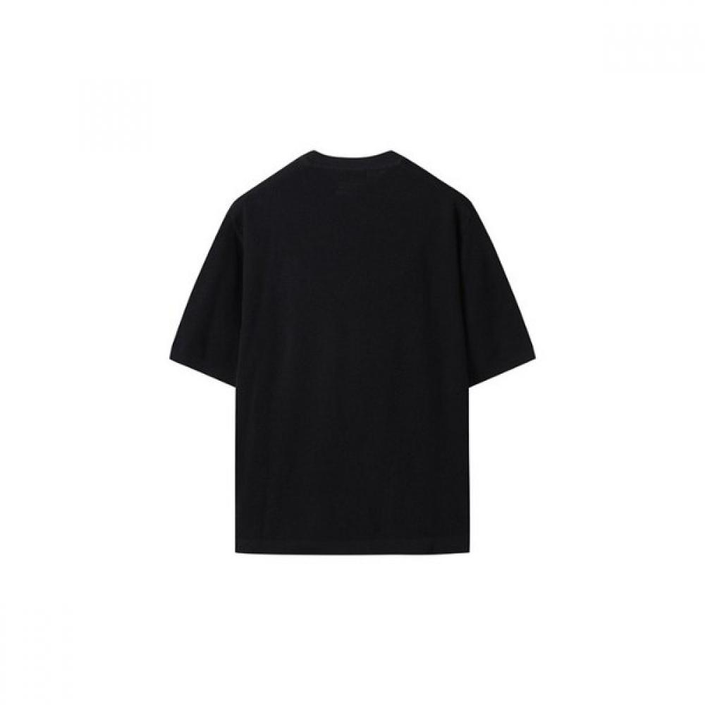 Customellow Black Soft Half Round Neck Sweater Cwwam25421bkx