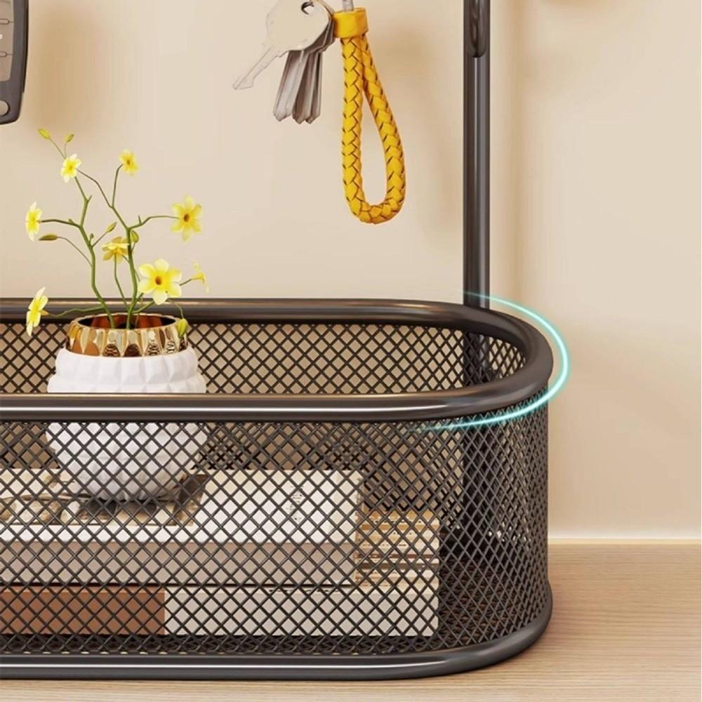 Space Saving Metal Storage Organizer Wall Mountable Entryway Storage Rack Hallway Use