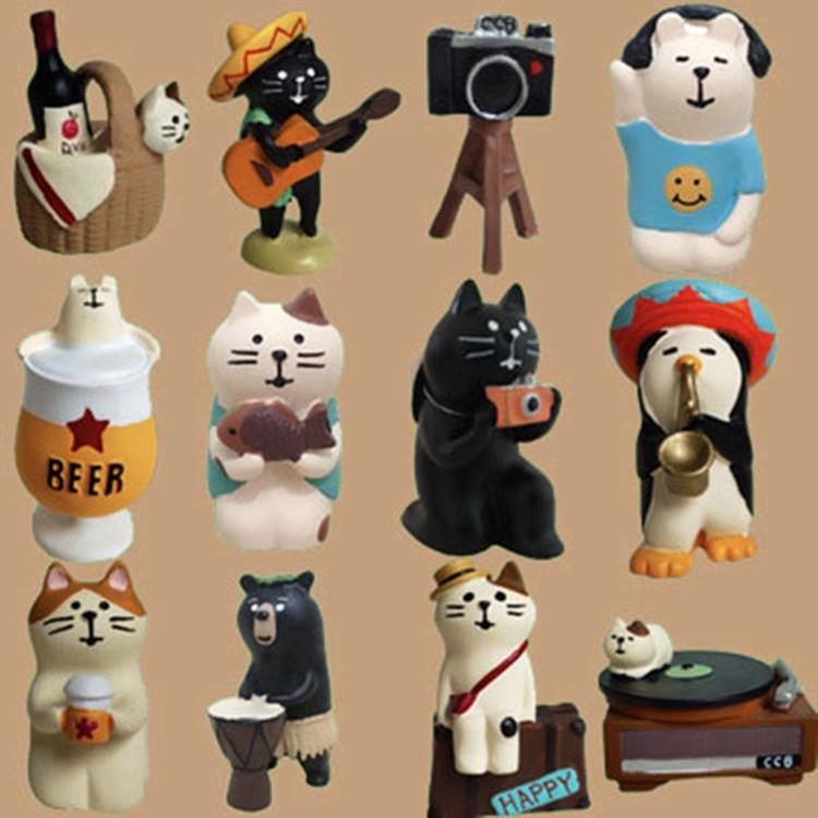 Kreative japanische Zakka: Frühlingsausflug Igel, Lesende Katze und Shiba Inu Harzhandwerk & Ornamente