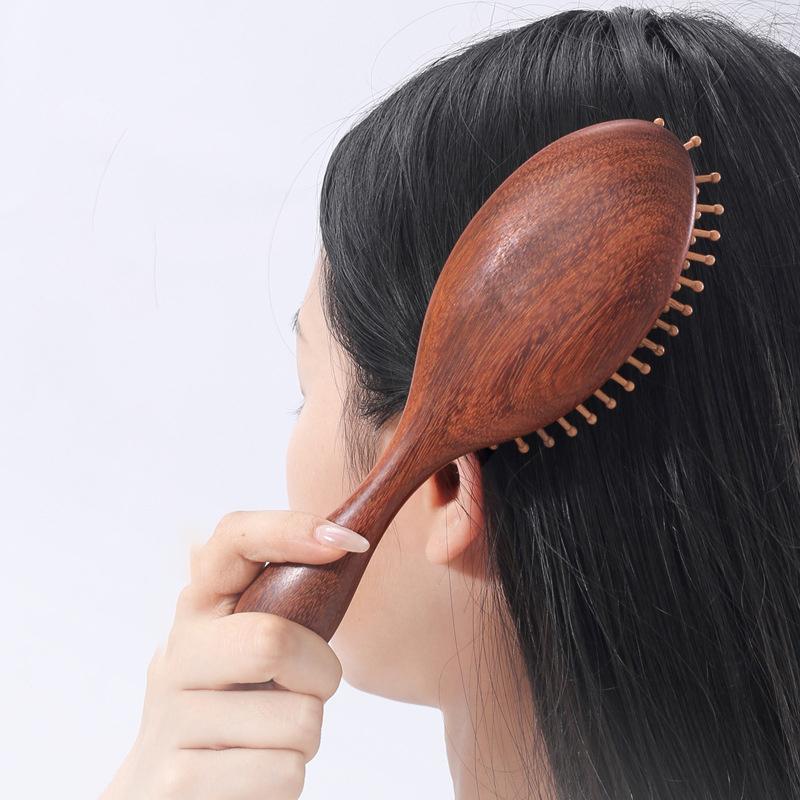 1Pc Sandalwood Comb Professional Healthy Paddle Cushion Hair Loss Massage Brush Hairbrush Comb Scalp Hair Care Healthy