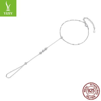 S925 Sterling Silver Fringed Bracelet And Ring Integrated Chain, Simple, Personalized And High-End Hand Jewelry.