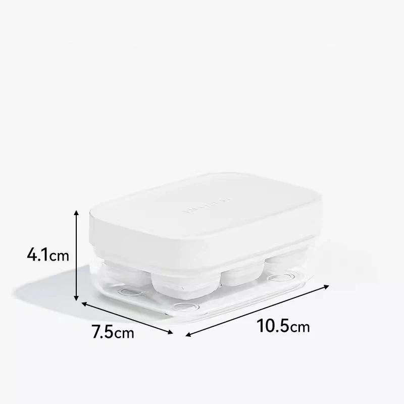 Portable 6Grid Ice Tray Mold Food Grade Silicone Easy Release Ice Cube Tray Press Type Diy Ice Maker Ice Cube Tray белый