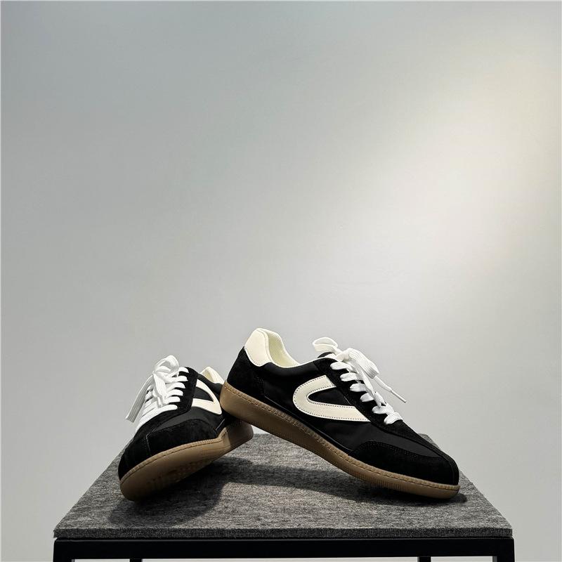Scarpe in pelle da tavola nuove scarpe con suola morbida superficie in tessuto traspirante allacciatura scarpe basse alla moda sportive e per il tempo libero bc
