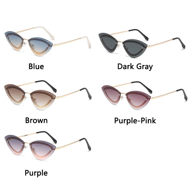 Xiaomi Gafas de Sol de Moda para Mujer Sin Montura Ojo de Gato UV400 Lente Degradada Varilla de Metal Tendencia Fiesta Calle Viaje Foto 3863