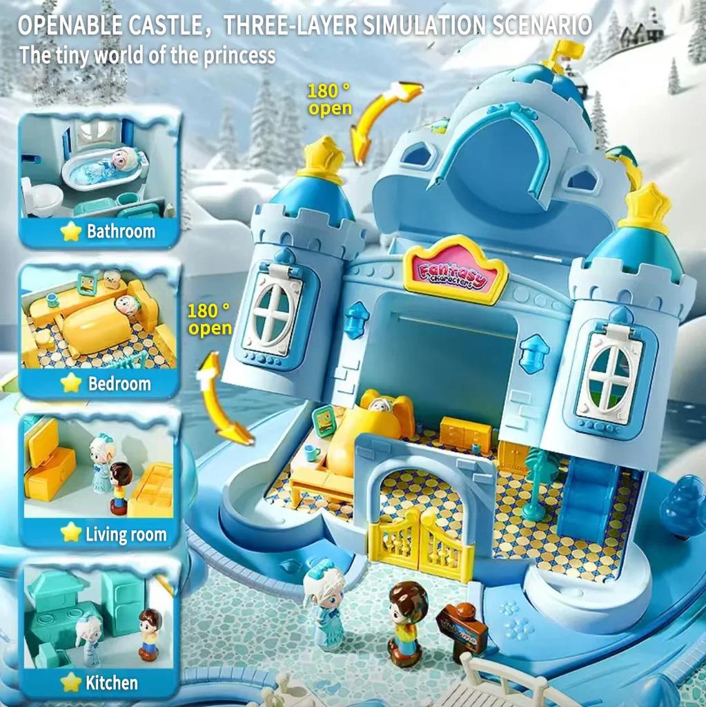 Children's Toy Magnetic Play House Assembling Family Toy Princess Castle Princess Modeling Puzzle Birthday Gift