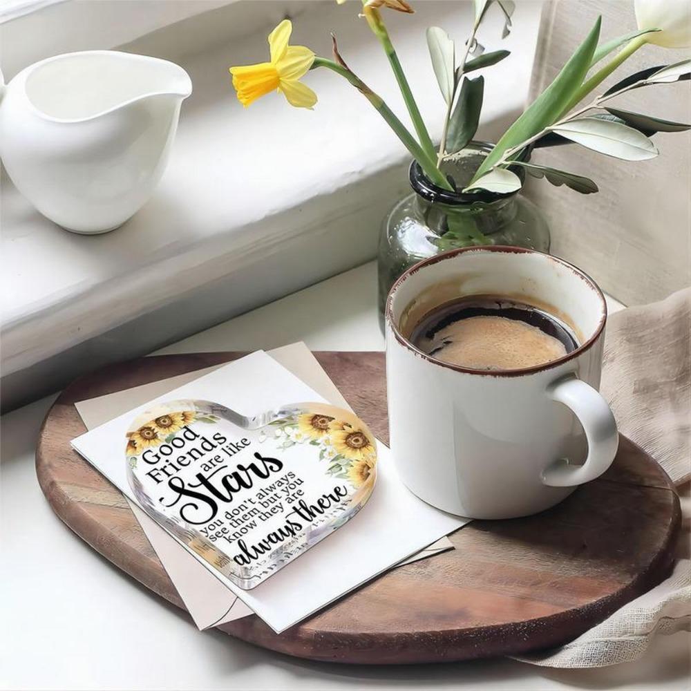 Sunflower Friendship Heart - Long Distance Bestie Gift for Special Occasions