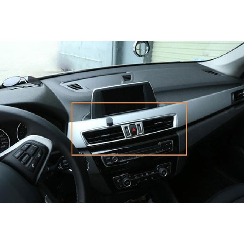 Central Console Air Outlet Vent Matte Silver Cover Trim For BMW X1 F48 2016-2021