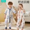 Saco de Dormir para Bebê com Pernas Algodão Bambu Musselina Roupa de Dormir para Criança Pequena Cobertura Anti-Chute Todas as Estações Leve