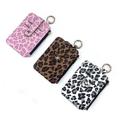 Mode Damen Herren Ausweis Kreditkartenhalter Geldbörsen Damen Herren Münzfach Leopardenmuster PU Leder Ausweishalter Hülle Geldbörse Taschen
