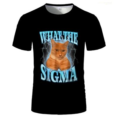 O Que O Meme Sigma Gato Camiseta Engraçada Impressa em 3D Moda Humor Solta Streetwear Masculino Diário Casual Unissex Camisetas de Manga Curta