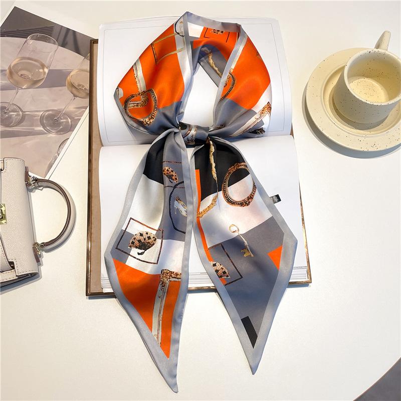 Polka dot small scarf for women, versatile long wide neckerchief, shawl, scarf, tie, all-purpose accessory for spring and