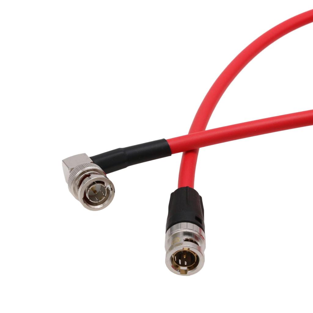 HangTon 12G SDI Raw 4K 60p Video Cable Right Angle to Straight BNC 75 Ohm Coaxial Shield for Sony Alexa DSMC2 Blackmagic and Atomos Monitors Cameras,