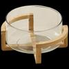 Uto Glass Fruit and Salad Bowl with Acacia Wood Stand