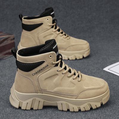 Martin herenlaarzen 2024 nieuwe herfst- en wintertrend medium en hoge schacht werkschoenen leer heren Britse stijl plateau trendy schoenen