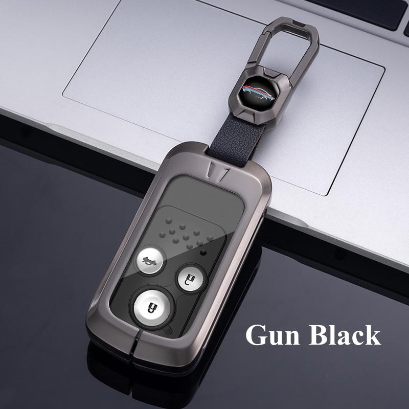 

Металлический цинковый чехол для автомобильного ключа для Honda Acura TL TSX ZDX RSX CRZ для Honda Civic Fit Accord CRV HRV Jazz Odyssey Vezel 2022 B Style чёрный