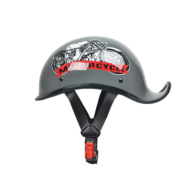 Retro-style inverted tail helmet, suitable for both men and women to ride in all seasons; lightweight spoon-shaped helmet
