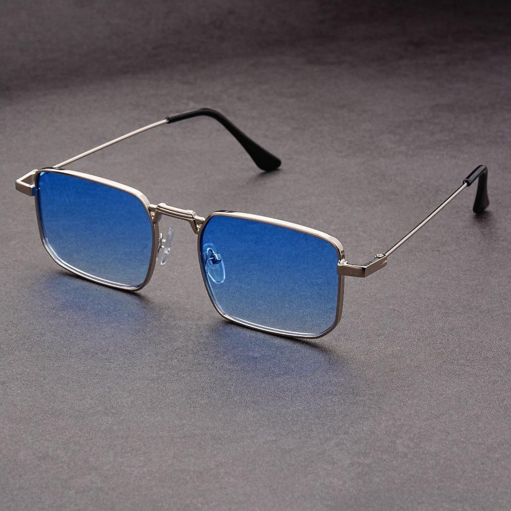 High Quality Rectangular Sunglasses Men Metal Frame Retro Brand Square Sunglasses Women Unisex Fashion Eyewear