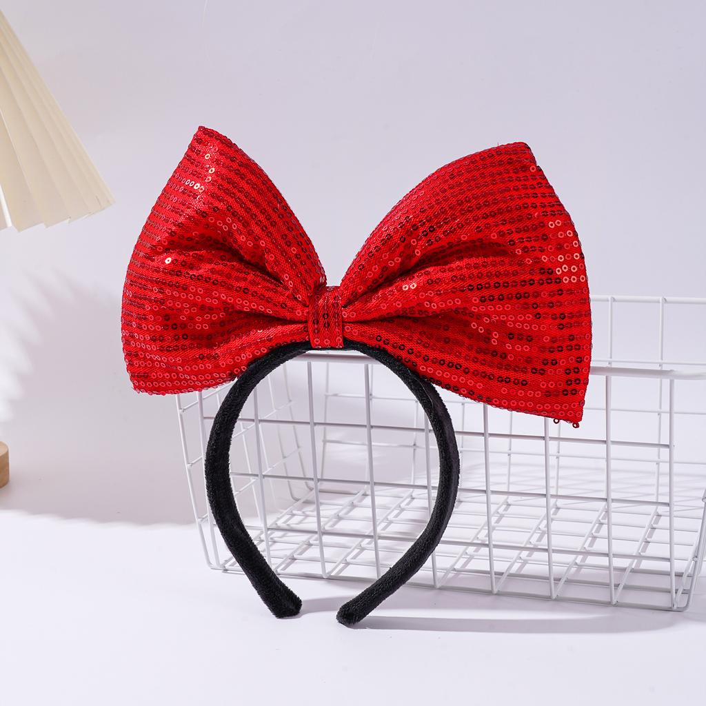 Custom Sequins Big Bow Three-Dimensional Hair Accessories Oversize Christmas Headband for Women Girls