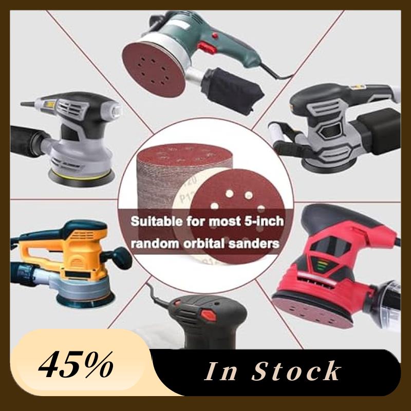 A60Z Top 160PCS 5Inch Sanding Disc,60/80/120/150/240/320/400/600Grit 8 Hole Hook And Loop Sandpaper,Sand Paper For Orbital Sande