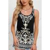 Women's summer sleeveless round neck printed vest