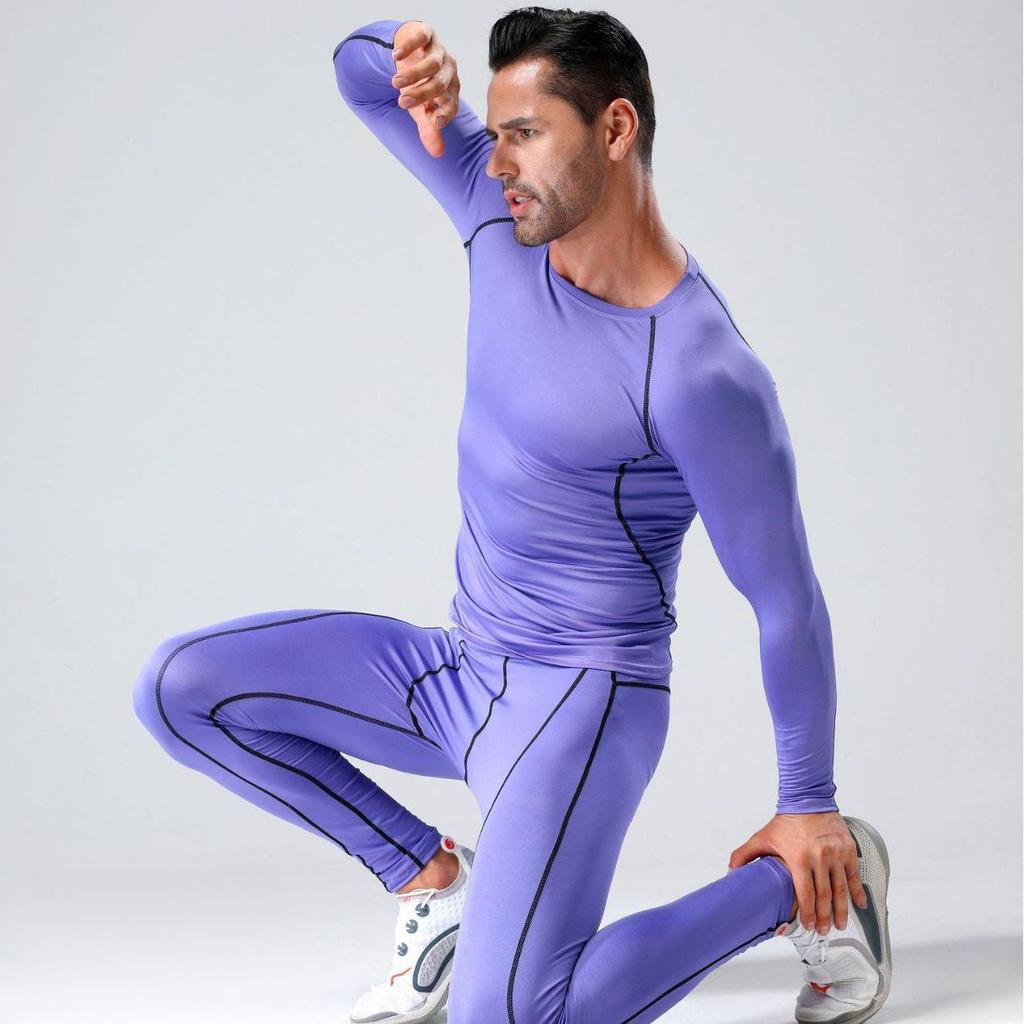 Solid Color Long Sleeve Quick-Dry Athletic Base Layer - Breathable, Elastic, Sweat-Wicking for Running, Basketball, and Football.