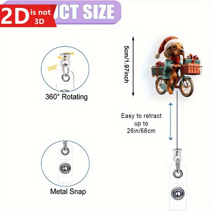 Fun Dog Design Retractable Badge Holder for Medical Staff, Office Workers, and General Use.