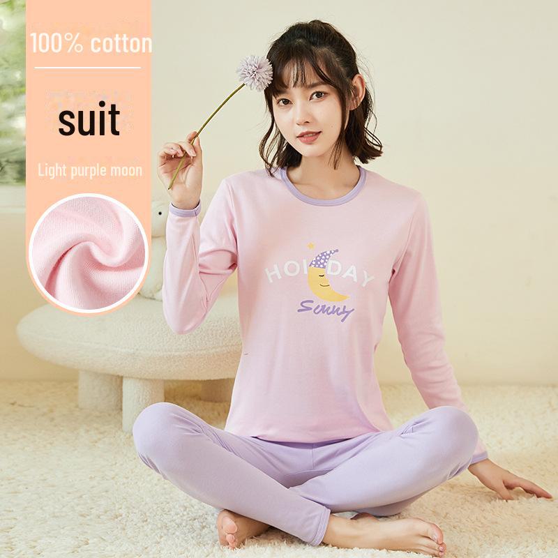 

Комплект термобелья для подростков: Унисекс мультфильм чистый хлопок круглый вырез антибактериальная лайкра для учеников средней школы L [Height 160-165cm 90-100 catties]