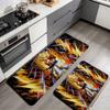 Dragon Ball Super Saiyan Flannel Kitchen Mat Christmas Soft Area Rug Non Slip Floor Carpet Home Decoration