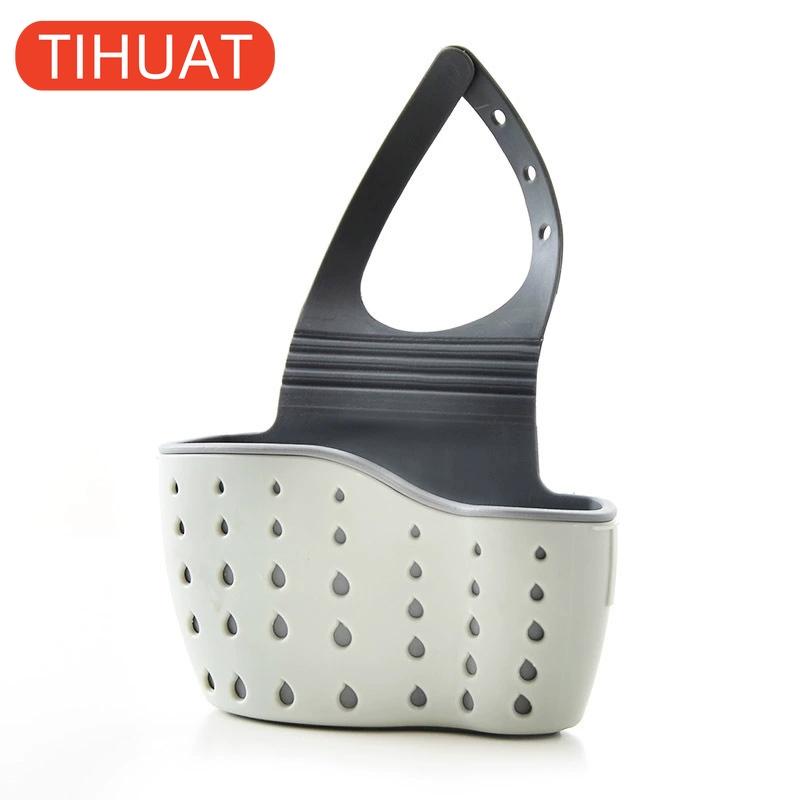 Convenient Suction Cup Sink Shelf Soap Sponge Drain Rack Kitchen Suction Cup Hanging Storage Basket