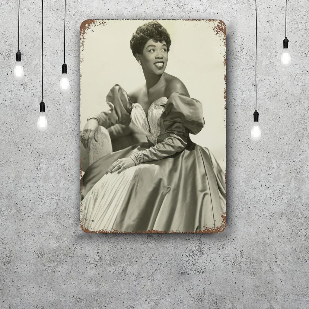 Mfoever Tin Sign Sarah Vaughan Retro Vintage Tin Sign Poster Decorative Plaque Metal Plate Wall Decor