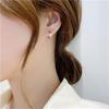 New Arrival  Sterling Color Women Earrings Six Claw Cubic Zircon Fashionable Fashionable Micro Inlaid Pair Ear Studs Jewelry Festival