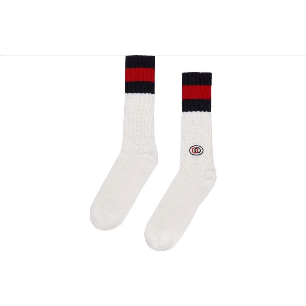GUCCI SS23 Knee High Socks Men's 1 Pack White 727352-4G186-9268