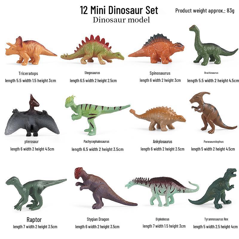 Realistic Mini Dinosaur Toy Set - T. Rex, Velociraptor, Triceratops, Mosasaurus, Ankylosaurus, Pterodactyl