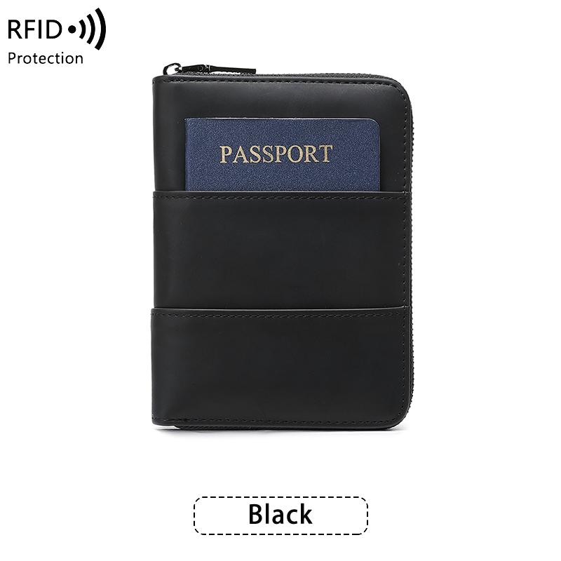 RFID Retro Men's and Women's Passport Bag Fashion Multifunctional Passport Cover Family Pack PUPassportHolder Travel Accessories