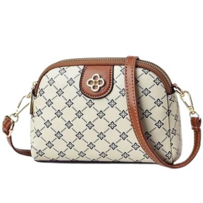 [SHARE ITEMS] Small Shoulder Bag for Women, Crossbody, Patterned, Elegant, Stylish, PU Leather, Mini, Cute, Compact (White)