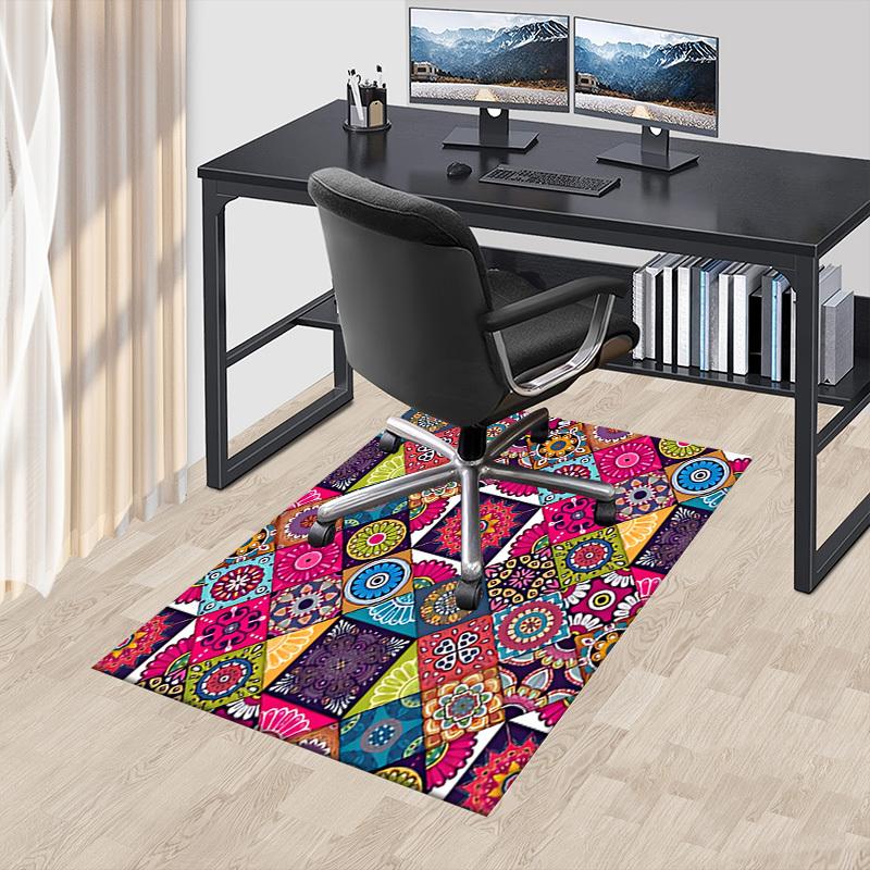 1PC Mandala Patterns Non-Slip Floor Carpet Compatible for Office&Living Room&Bedroom&Dining room - Flat- Soft & Pattern, Vibrant Colors-W261