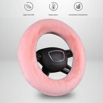 Car Steering Wheel Cover Soft Fuzzy Warm Steering Wheel Cover Winter Plush Auto Accessories