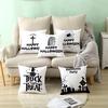 New Nordic Halloween Throw Pillow Cover Black Letter Print Sofa Cushion Cover Cushion Cover Home