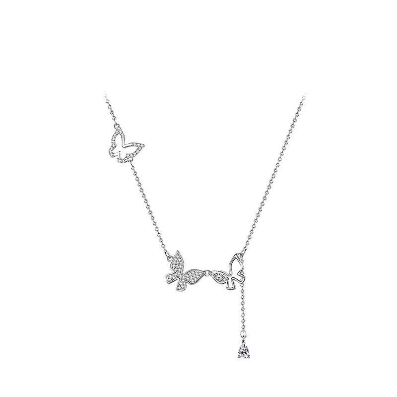 Butterfly Flirting Tassel Butterfly Necklace Simple Light Luxury Niche Design High-end Sensual Collarbone Chain
