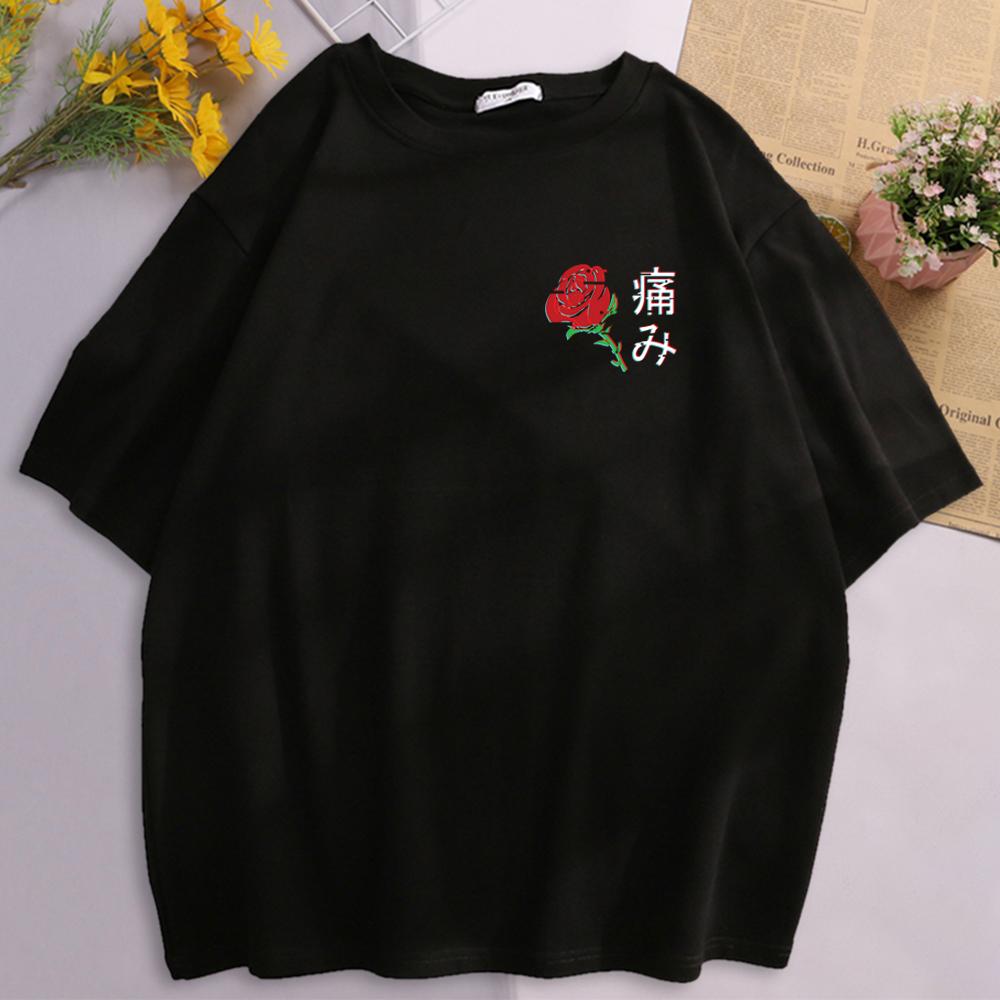 Esttica Japonesa Rosa Simples Impresso Dos Hounisexs T Camisas Vero Unisexga Curta Topos 2020 Moda Oversized Harajuku Solto O Pescoo Camiseta
