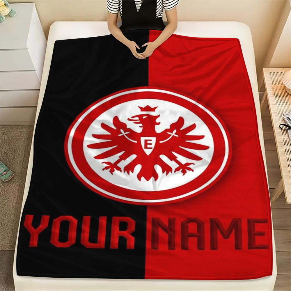 1pz Coperta in Flanella con Nome Personalizzato e Motivo Eintracht Frankfurt Adatta a Tutte le Stagioni per Arredamento Casa Calore e Comfort Regali Regalo per le Feste_xia