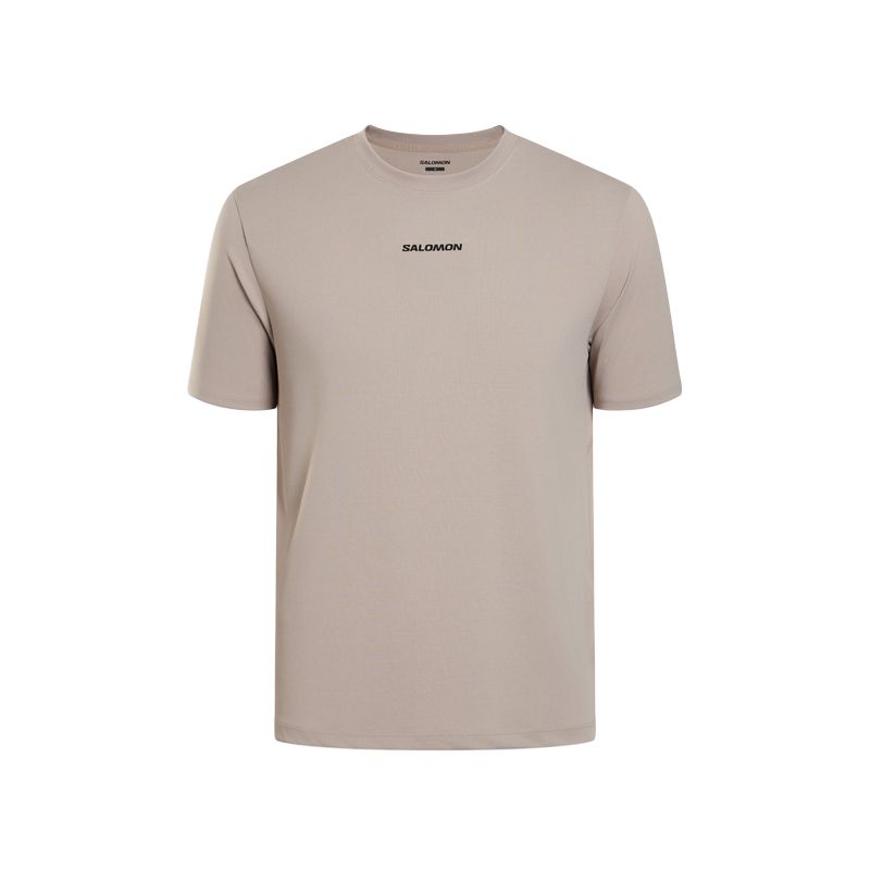 

Salomon Amphi Power Dry Short Sleeve T-Shirt Men Tops Ethereal-Brown C28506 M